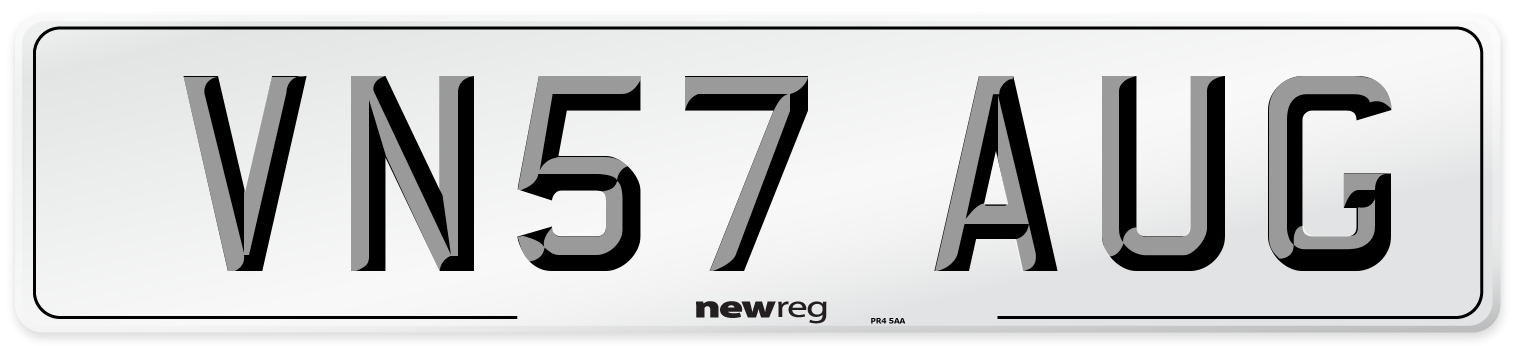 VN57 AUG Number Plate from New Reg